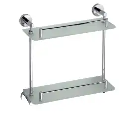 Полочка стеклянная двойная 38 см BEMETA OMEGA хром 104202122