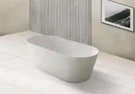 Ванна  Abber Stein 165х70 AS9622 из искусственного камня, Белая матовая