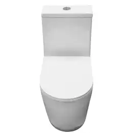 Унитаз моноблок Azario Velluto AZ-6281 напольный, безободковый, со смывом Торнадо, с сиденьем микролифт, Белый глянцевый