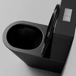 Напольный унитаз Grossman GR-4458BMSQ безободковый, смыв торнадо, Черный матовый