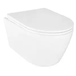 Унитаз подвесной Azario UNO AZ-2380 подвесной, безободковый, с сиденьем микролифт, Белый глянцевый
