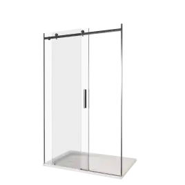 Душевая дверь Good Door Gelaxy WTW-160-C-B, ГЛ00029, профиль Черный, стекло Прозрачное