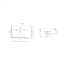 Умывальник мебельный Opadiris CeraStyle Frame 70 031100-u