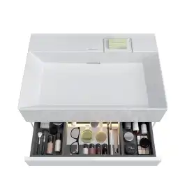 Тумба под раковину Kerama Marazzi LOGICA 70 см, LOG.70.2\WHT подвесная, Белая глянцевая