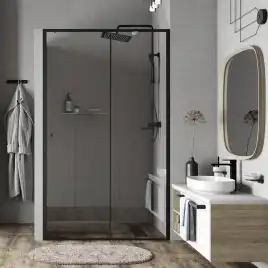 Душевая дверь WasserKRAFT Dill 61S 140 см, 61S31, профиль Черный, стекло Прозрачное