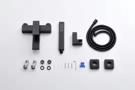 Смеситель для ванны Aquatek Либра AQ1649MB, однорычажный, с коротким изливом, Черный матовый