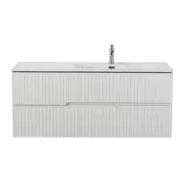 Тумба под раковину Cezares DUET-N 120 см, DUET-N-1200-2C-SO-BL-R подвесная, Bianco Lucido