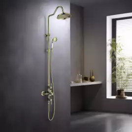 Душевая система Aquatek КЛАССИК AQ2563PG с термостатом, Золото глянцевое