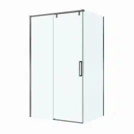 Душевой уголок BelBagno SOFT_CLOSE-1-AH-1-110/100-C-GM стекло прозрачное, профиль Оружейная сталь