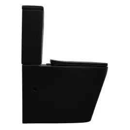Унитаз-компакт Azario Black King AZ-8303-D напольный, безободковый, в комплекте с бачком и сиденьем микролифт, Черный матовый
