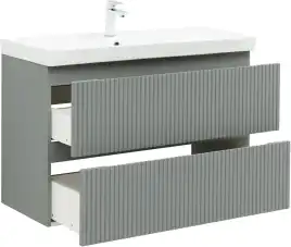 Тумба под раковину Aquanet Джейн (Flat) 100 мисти грин, подвесная, 335436