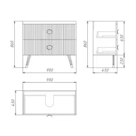 Тумба под раковину Grossman Атрио 105 напольная, белая глянцевая (1010501)