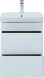 Тумба под раковину Aquanet София 50 белый глянец (2 ящика) 274171