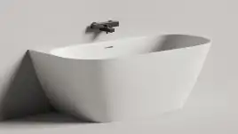 Ванна Salini SOFIA WALL 180х85 102513G из материала S-Sense, Белая глянцевая