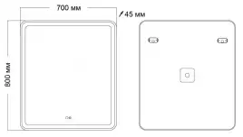 Зеркало Grossman Leo 70х80 167080 с подстветкой, сенсорный выключатель, с подогревом