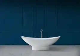 Ванна  Abber Stein 180х80 AS9610 из искусственного камня, Белая матовая