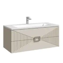 Тумба под раковину Grossman Луксор 100 подвесная, бежевый матовый (1010057)