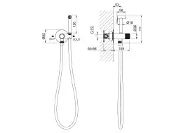 Смеситель с гигиеническим душем Aquatek Бетта AQ1023BGM, Оружейная сталь