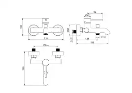 Смеситель для ванны Aquatek Европа AQ1340BGM, Оружейная сталь