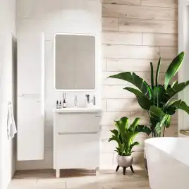 Шкаф-пенал для ванной Grossman Адель 32 подвесной, белый глянцевый (303201)