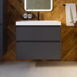 Тумба с раковиной AVS Гармония 80 антрацит матовая , N821-07-800AM-02-810WG