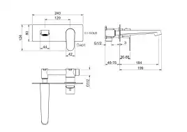 Смеситель для раковины Aquatek Оберон AQ1213BG, Золото матовое