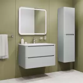 Тумба с умывальником IDDIS Edifice 80 EDI80L0i95K подвесная, Светло-серая