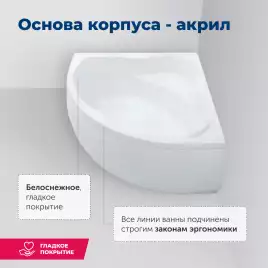 Акриловая ванна Aquanet Palau 140x140, 205535