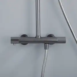 Душевая система  Vincea Desire VSFS-1D0TGM VSFS-1D0TGM  с термостатом, вороненая сталь