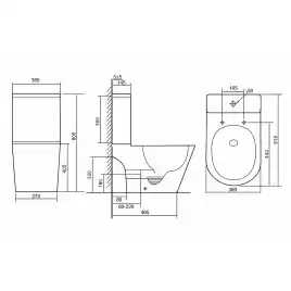 Унитаз напольный Azario Berton AZ-6093 безободковый, смыв Торнадо, с бачком и сидением микролифт, Белый глянцевый