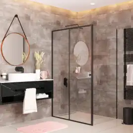 Душевой уголок WasserKRAFT Dill 61S 120х100 61S10 профиль Черный стекло Прозрачное