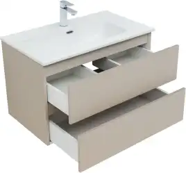 Тумба под раковину Aquanet Вега 2.0 80 бежевый, подвесная, 337943
