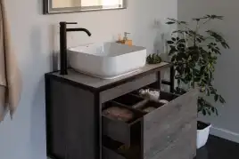 Раковина накладная Aquanet CITY-1 38,5х38,5х14 квадратная, Белая глянцевая