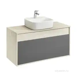 Тумба под раковину Aquaton Лофт Урбан 100 1A247701LQX60 подвесная цвет, серый графит / дуб орегон