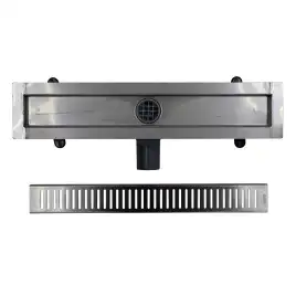 Душевой лоток Azario Stick 90 см AZPP01-90 Stick с перфорированной решеткой, Хром матовый