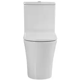 Унитаз-компакт Azario VISE AZ-1343BT напольный, безободковый, в комплекте с бачком и сиденьем микролифт, Белый глянцевый