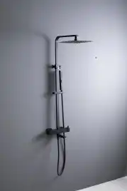 Душевая система Allen Brau Infinity 5.21029-31 для ванны с изливом, верхний и ручной душ, Черный матовый