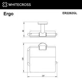 Держатель туалетной бумаги Whitecross ERGO gold, ER2262GL, Золото глянцевое