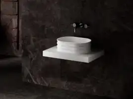 Раковина накладная ABBER STEIN 56х36х16 AS2650, овальная, белая матовая