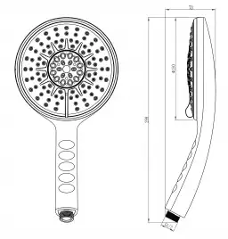 Лейка душевая Lemark LM0814C, 6-функциональная Хром
