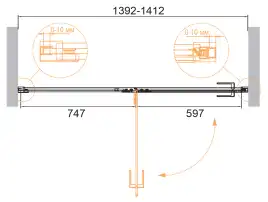 Душевая дверь Cezares BELLAGIO 140 см, BELLAGIO-B-12-140-C-NERO, профиль Черный, стекло Прозрачное