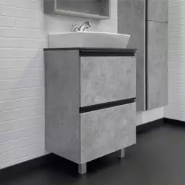 Тумба с умывальником Comforty Эдинбург 60-Н Бетон светлый, 00-00004763