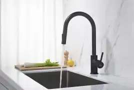 Смеситель для кухни Aquatek Европа AQ1384MB с выдвижной лейкой, Черный матовый