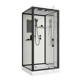 Душевая кабина Niagara Standart 100х100 ST100/15Q/BL низкий поддон, черный профиль