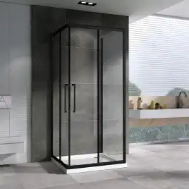 Душевой уголок ABBER Schwarzer Diamant 90х90 см, AG02090BH-S90B, профиль черный, стекло прозрачное