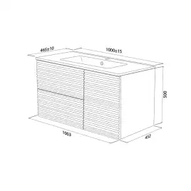 Тумба с раковиной IDDIS Bild 100, подвесная, Белая, BIL10W0i95K