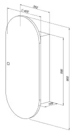 Зеркальный шкаф Aquanet Монте 40 белый, с LED подсветкой, 344786