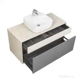 Тумба под раковину Aquaton Лофт Урбан 100 1A247701LQX60 подвесная цвет, серый графит / дуб орегон