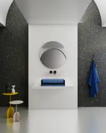 Раковина накладная ABBER KRISTALL 60х40х15 AT2803Saphir, прямоугольная, синяя