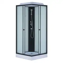 Душевая кабина Loranto 100х100 CS-992EBTM/W-100, низкий поддон, цвет профиля черный